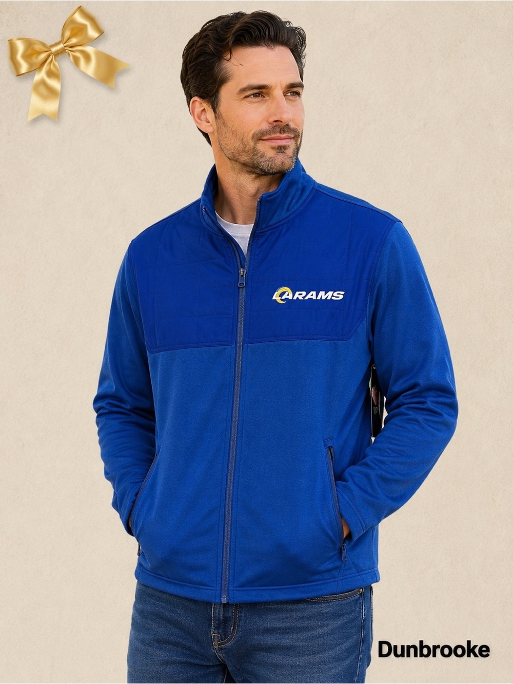NFL LA Rams Dunbrooke Explorer Zip Jacket Royal Blue M NWT